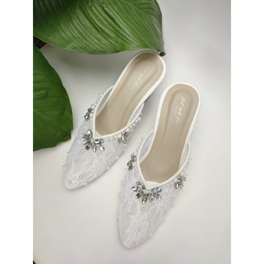 wedding shoes wanita laluna putih tahu 7 cm