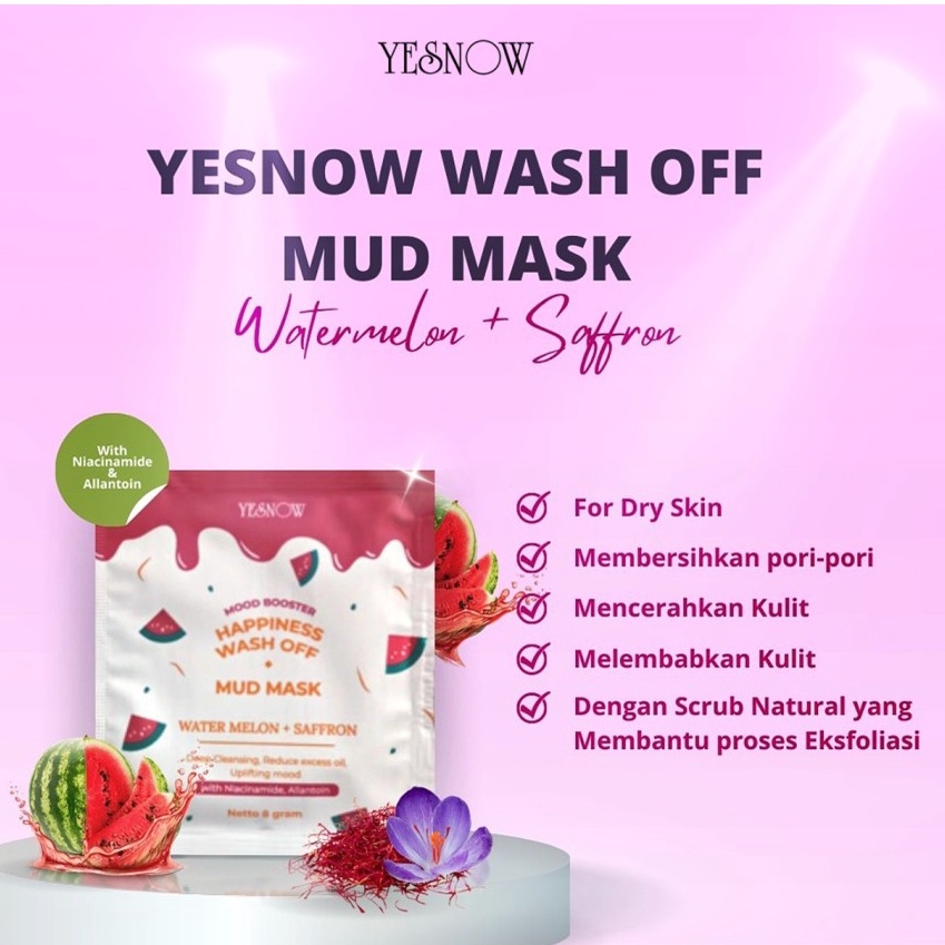 ★ BB ★ YESNOW Relaxing Wash-Off Mud Mask (SACHET ECER) | Masker Wajah - 8gr