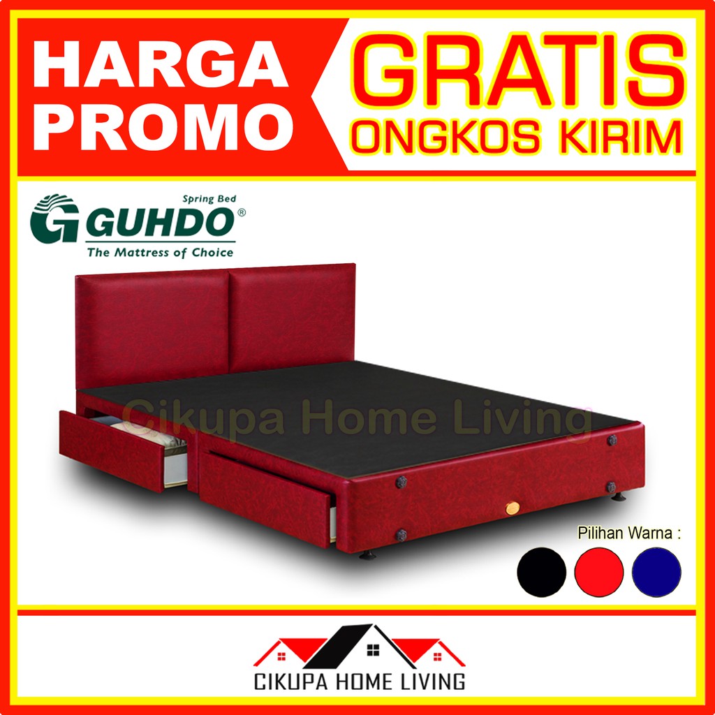 DIVAN + SANDARAN GUHDO DRAWER HS UNTUK KASUR SPRINGBED 160 180 200 (Tag: Dipan Laci, Ranjang)