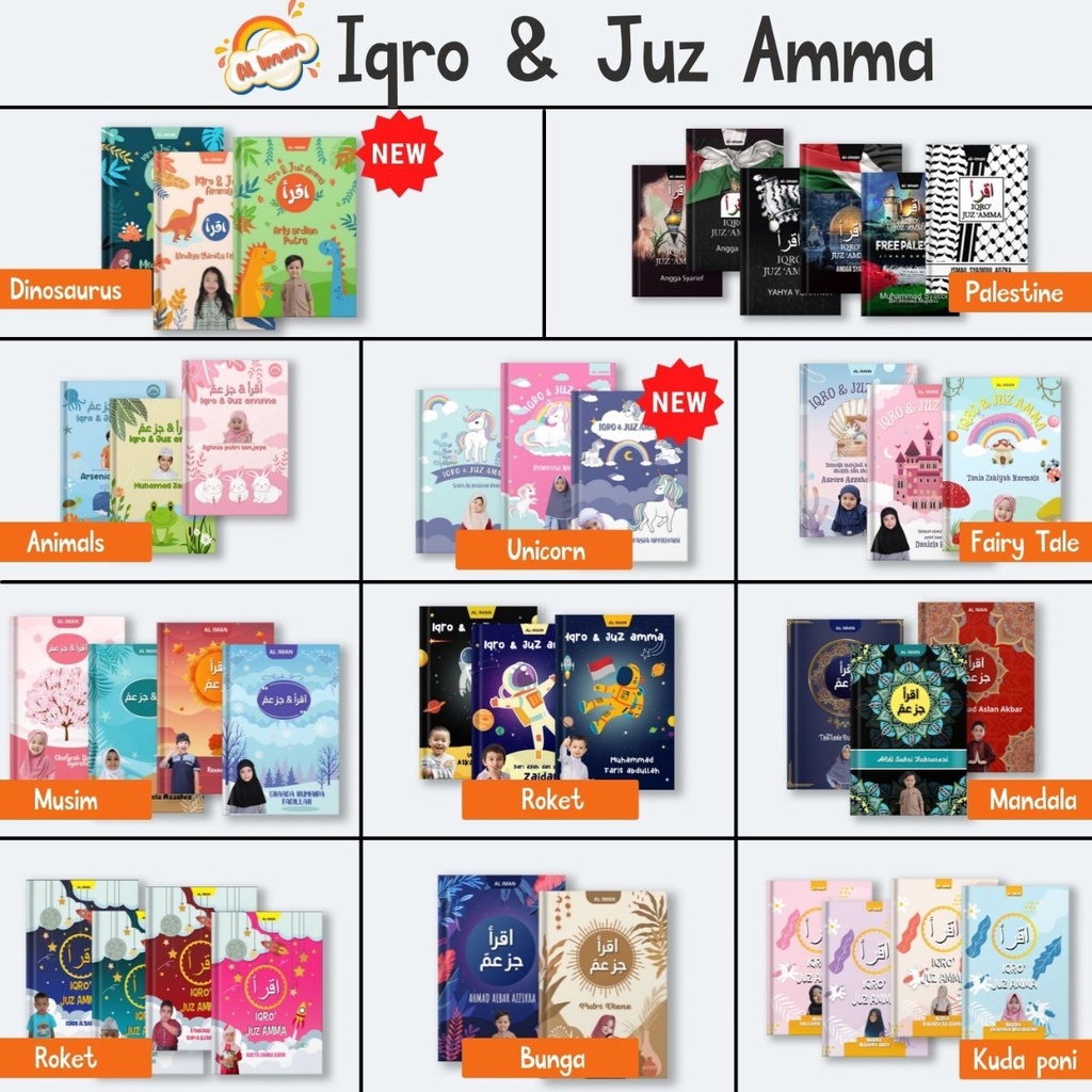 (PRE- ORDER) IQRO DAN JUZ AMMA CUSTOM, IQRO DAN JUZ AMMA ANAK, BUKU MENGAJI