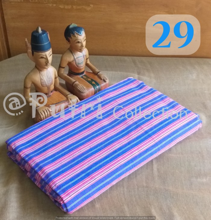 Kain Lurik Tenun Garis Ungu Pink (2 meter)