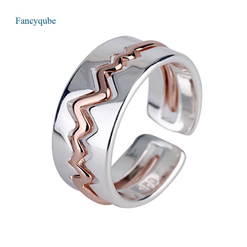 Fancyqube Set Cincin Model Terbuka Desain Kupu-Kupu Warna Emas Untuk Pria Dan Wanita