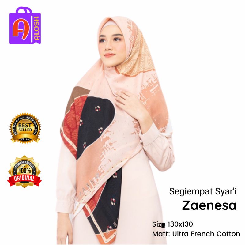 Hijab Segiempat Printing Motif Syar'i