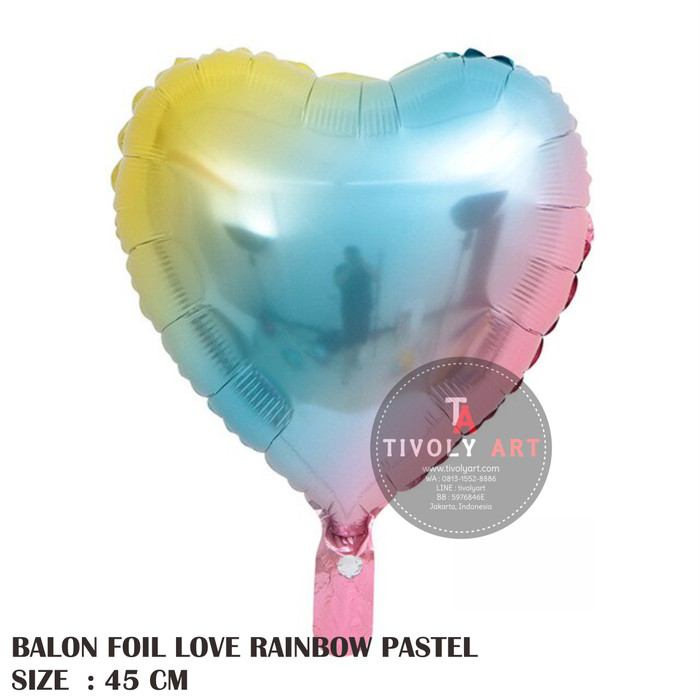 Balon Foil LOVE RAINBOW PASTEL / Balon Love Termurah