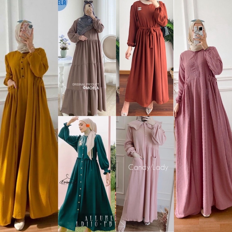 DRESS CRINCLE RAYON URAGIRI CERIS GISKA SANTIA SAKILA CIKA BAVINA POLOS JUMBO GAMIS JUMBO BUSUI FRIE