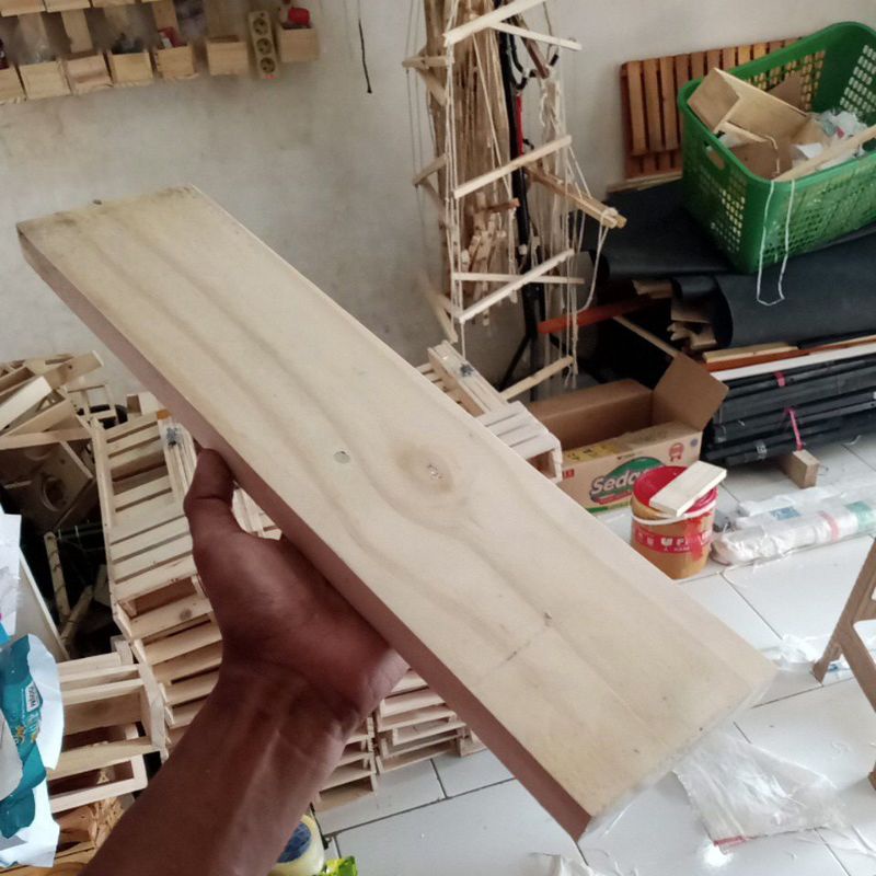 Ambalan Papan Kayu Jati Belanda Mulus