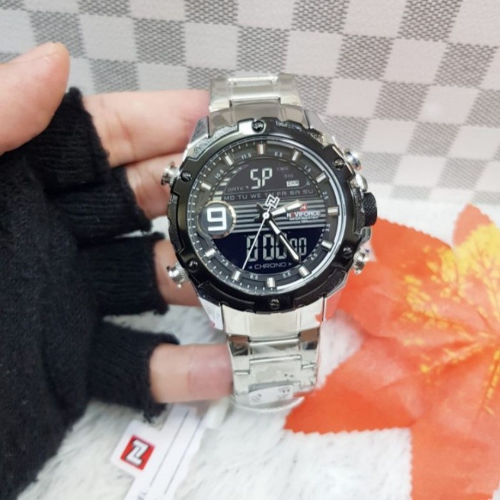 Grosir Jam Tangan Pria Naviforce NF 9146M Silver All steel Original 6868