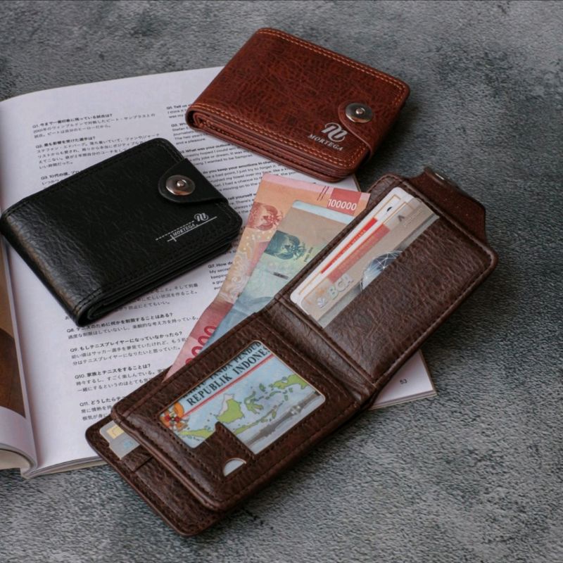 Dompet Pria Lipat Mortega Kancing M-8402 || Dompet Kukit PU Import-6