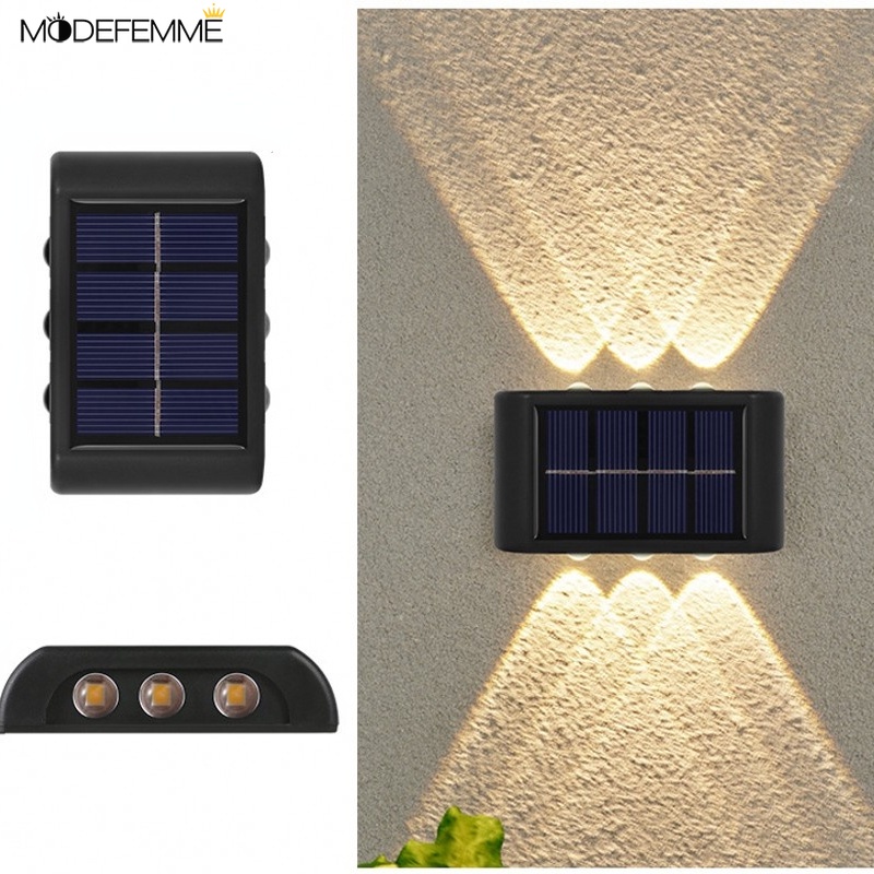 Lampu Dinding 6 Led Tenaga Surya Anti Air IP65 Hemat Energi Untuk Dekorasi Taman / Outdoor