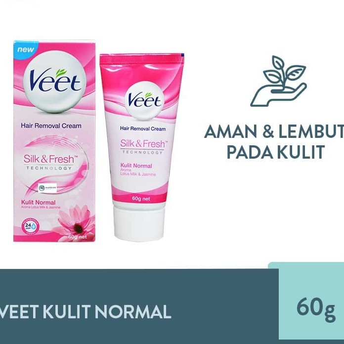 [BESAR] VEET Hair Removal Cream Normal Skin Penghilang Bulu Perontok Bulu Kaki Tangan 60Gr