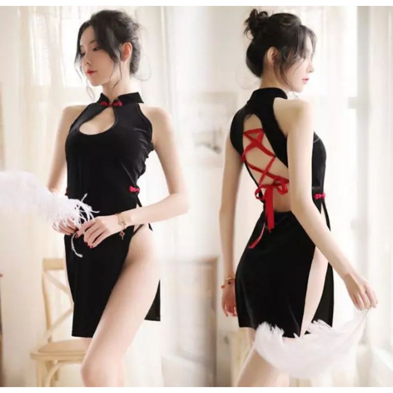 《Phiphii》Dress Lingerie Cosplay Sexy Cheongsam Qipao Shanghai Velvet Backless Tali