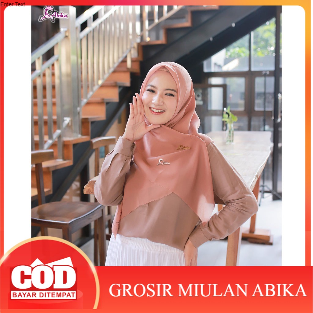 Bella Square Abika Hijab -Jilbab Segi Empat Polos Lasercut Premium Kerudung Krudung murah bahan Hyco
