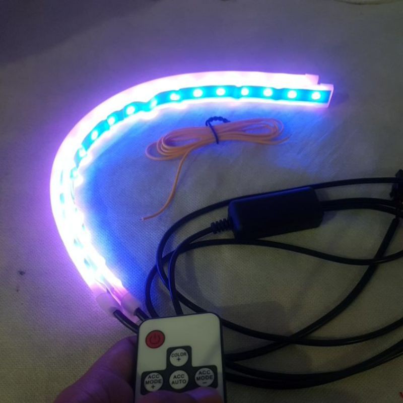 Lampu Alis RGB Drl Flexibel Slim RGB Remote Rubah Warna 30 Cm