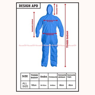 Baju APD Hazmat Suit Waterproof bahan polypropylene 75gsm Baju APD Hazmat Suit Waterproof bahan polypropylene 75gsm