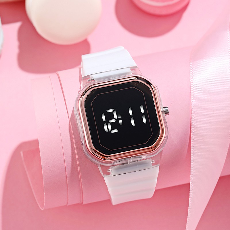 Watchyou Jam Tangan Electronic Square Led Wanita / Pria Small Square Student Sports Watches