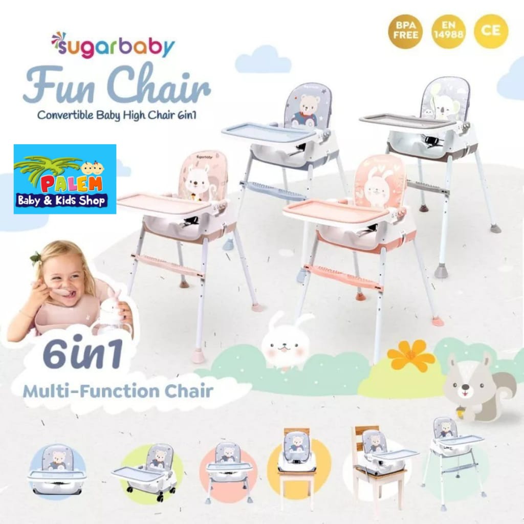 Sugarbaby Fun Chair Convertible Baby High Chair 6 in 1 KURSI MAKAN BAYI