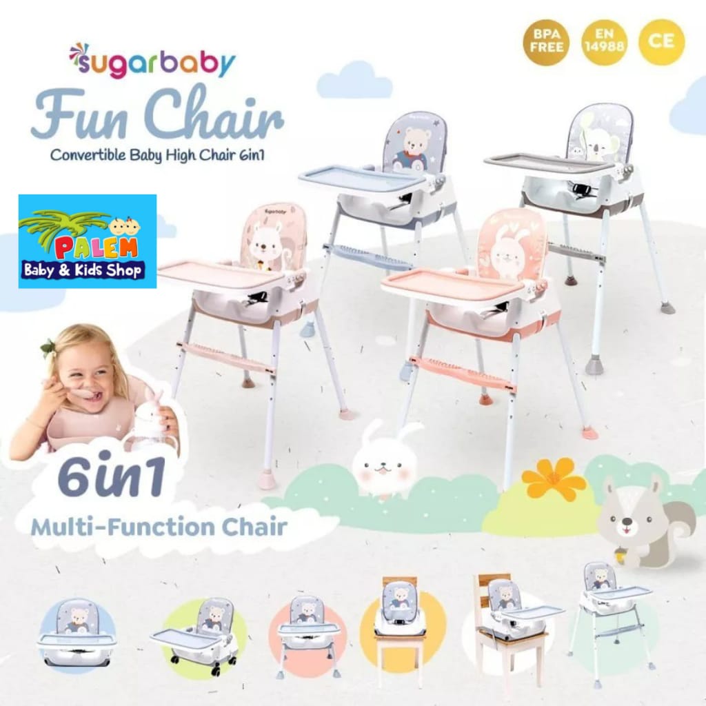 Sugarbaby Fun Chair Convertible Baby High Chair 6 in 1 KURSI MAKAN BAYI