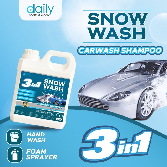 Daily Car Wash Sabun Shampoo Mobil Motor 1 liter Shampoo Snow Wash Premium