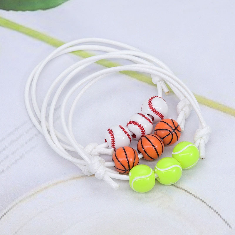 Gelang Tali Anyam Dengan Liontin Bola Basket / Tenis / Baseball Untuk Pria / Wanita