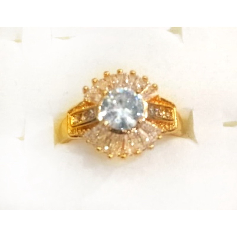 Cincin wanita / cincin permata love / replika berlian / cincin lapis emas / cincin pengganti emas