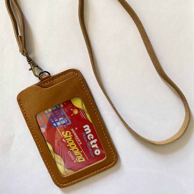 KBL Id Card Holder Name Tag Kulit Sapi Asli Gantungan Medan 2 slot kartu