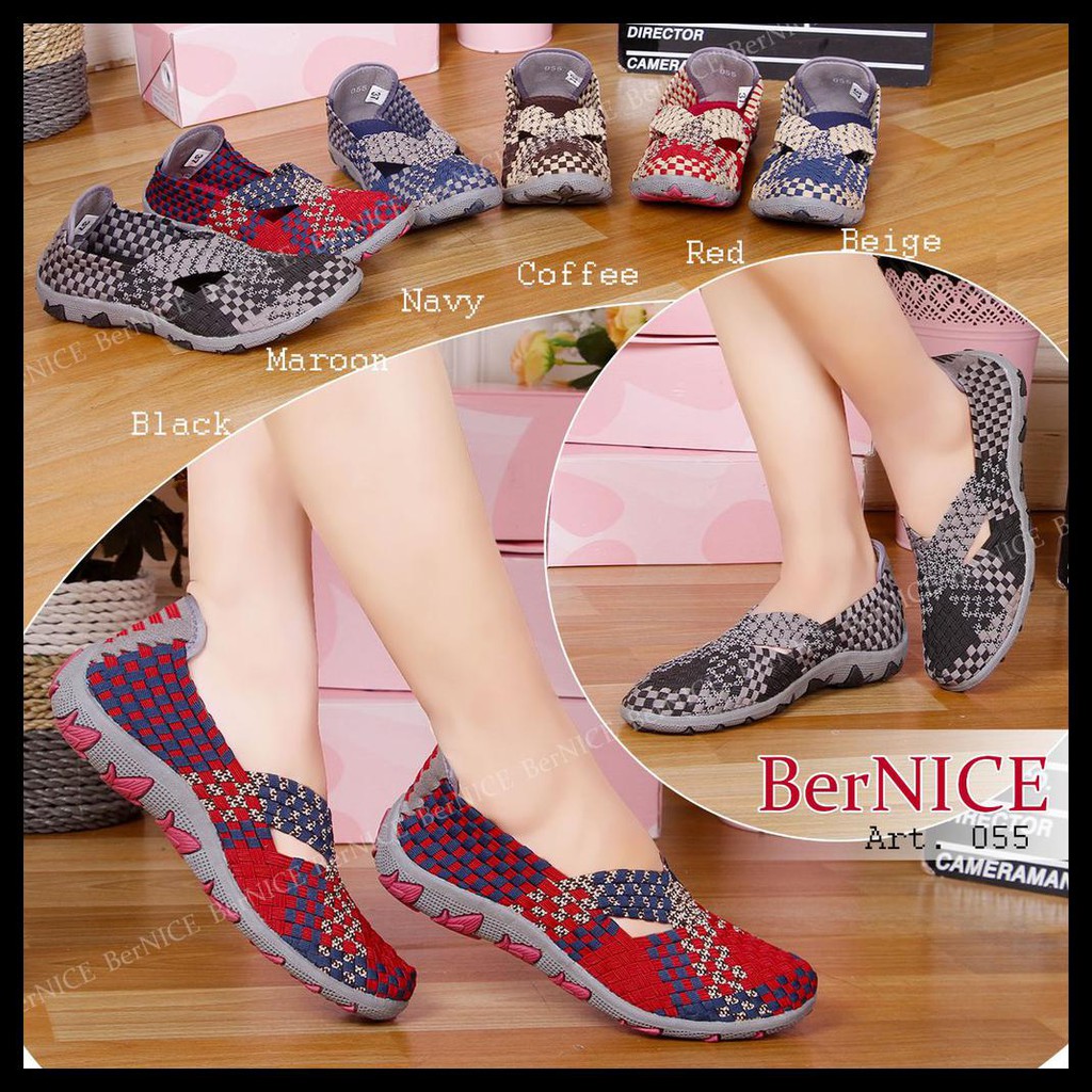  BISA COD berNICE Art 055 Original Sepatu  Rajut  Anyaman 