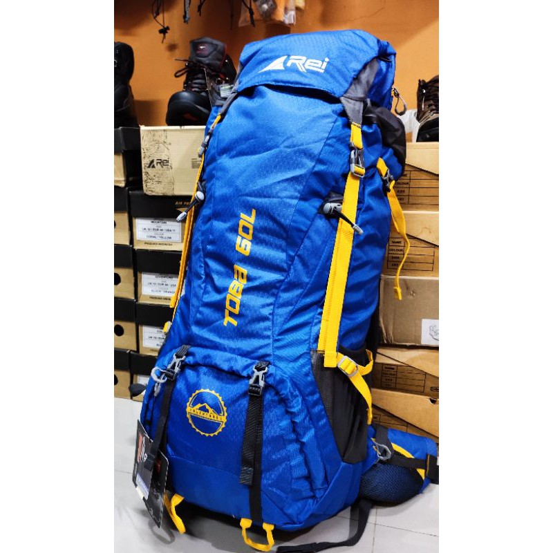 Tas Carrier Rei Toba 60L Original 100% Tas Gunung Rei Original+Raincover