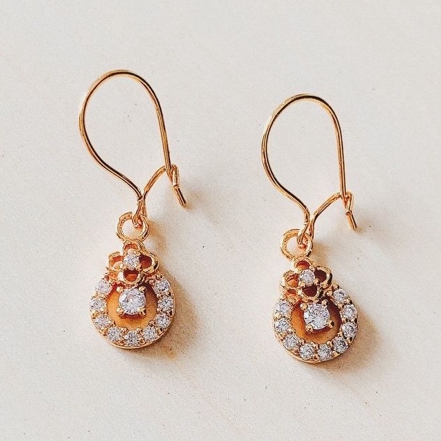 Anting Wanita Harvest Moons Zirconia Gold Xuping