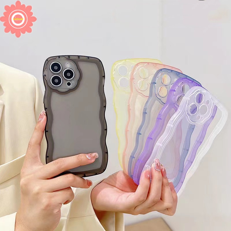 Soft Case TPU Transparan Warna Permen Macaron Untuk iPhone XR 7plus 8plus 7 8 11 12 13 Pro Max X XS