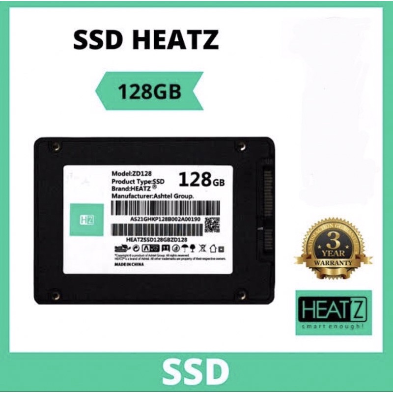 SSD HEATZ 128GB SATA III 2.5&quot; 6GB/S ORIGINAL RESMI 3TAHUN