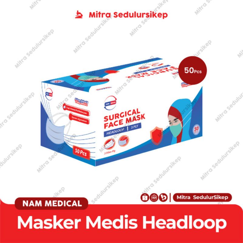 Masker Hijab Nammedika l Masker Headloop l Masker Jilbab