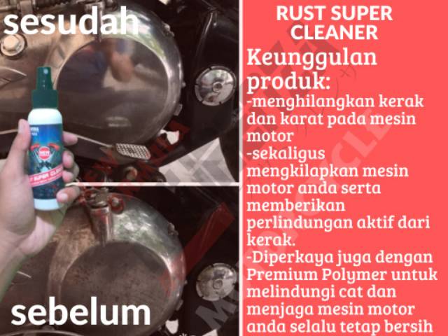 Cairan pembersih kerak mesin Pembersih karat mesin Clean Texs 60ml