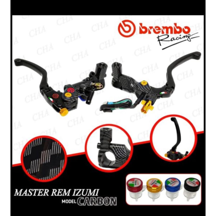 MASTER REM BREMBO IZUMI KIRI KANAN FULL SET CARBON KARBON UNIVERSAL