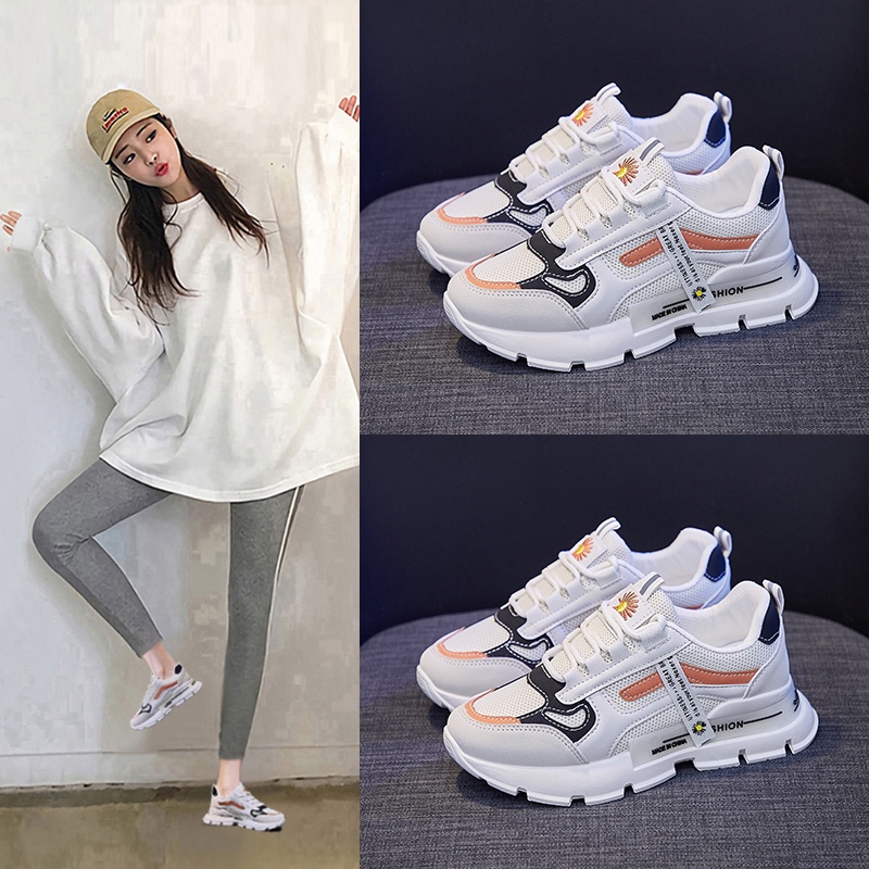 [Import] Taspopo 1013 Sepatu Sneaker Wanita Bertali Korea Original Luar Negeri Fashion Murah