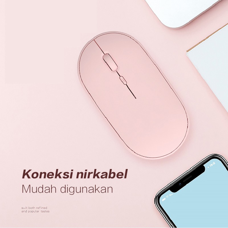 Mouse Wireless Optical Mouse Warna Macaron Dengan Desain Minimalis / Mouse Bluetooth Wireless Simple