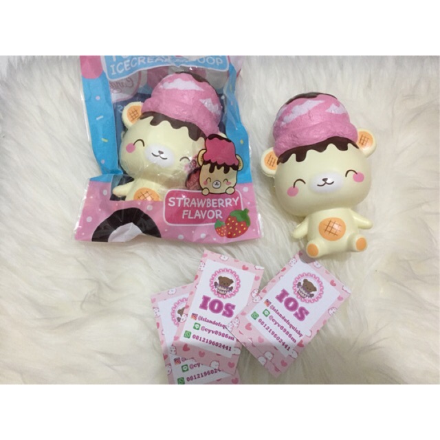 Squishy creamiicandy yummiibear mascot ice cream scoop lisenced pink ori soft slow cute jumbo rare