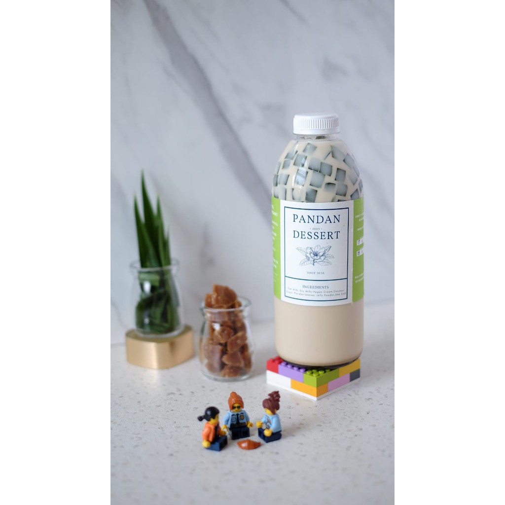 

Pandan Jelly Dessert Vegan ( Oat Milk and Soy Milk )
