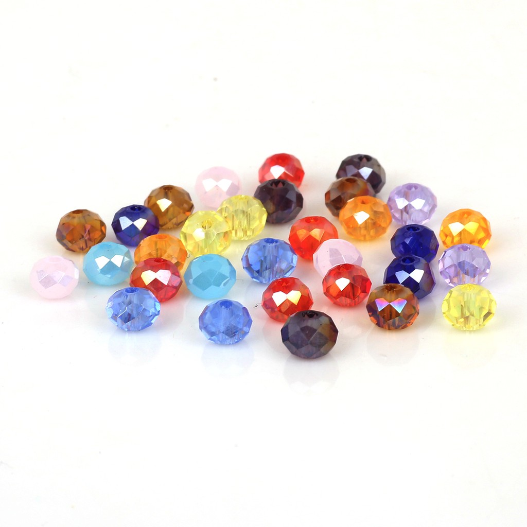 Wholesale 145 Pcs 4 mm Multicolor Rondelle Faceted Glass Beads Czech Crystal Beads For Jewelry Crafts Sewing Clothing Accessories