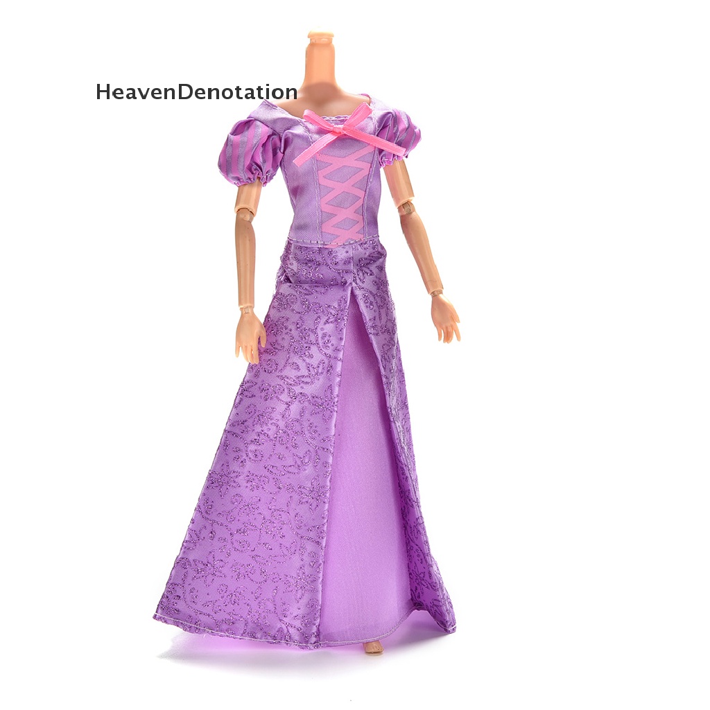 1pc Dress Pernikahan Warna Ungu Untuk Boneka Barbie Tangled