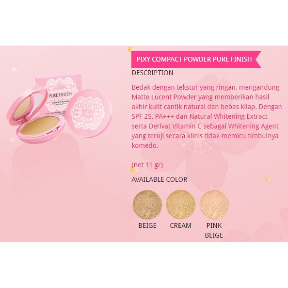 Pixy Compact Powder Pure Finish