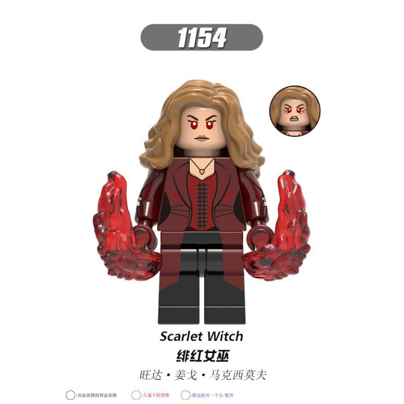 [DJ] Mainan Anak Lego Scarlet Witch Minifigure XH1154 Minifigures Bricks Murah Marvel Avengers Minec