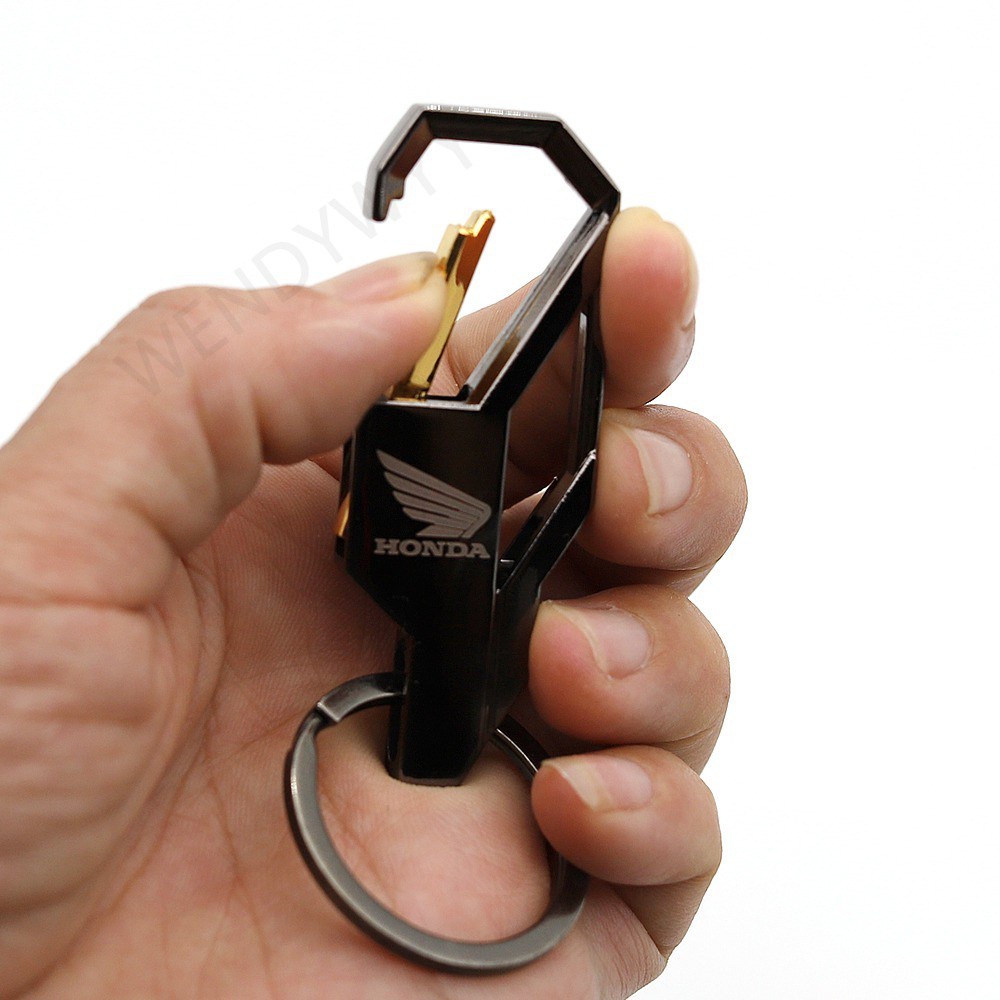 (COD) 3D Keychain Mobil Baru Logo Mobil Kreatif Paduan Keyring Logam Untuk Honda Yamaha Motor