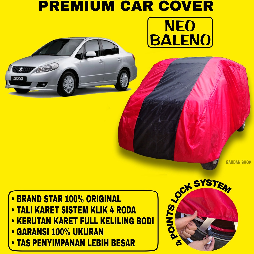 Body Cover NEO BALENO MERAH HITAM Penutup Bodi Mobil Neo Baleno Waterproof PREMIUM