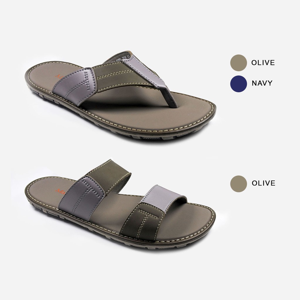 Mascotte LEVINA Sandal Pria 975.258-259 [ Olive dan Navy ] / Ramayana Jatinegara