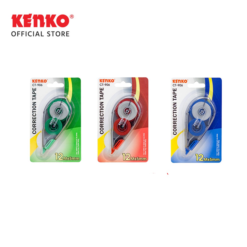 

KENKO CORRECTION TAPE CT-906 ( 12 M X 5 MM ) / 3 PCS
