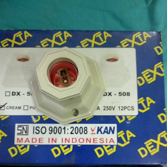 Fiting lampu segi delapan/tempat lampu plavon segi 8 Dexta