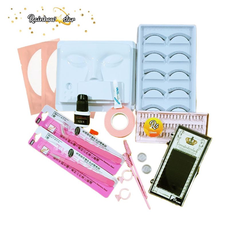 Paket Belajar Eyelash Extension Praktis / Paket Latihan Tanam/ekstensi Bulumata