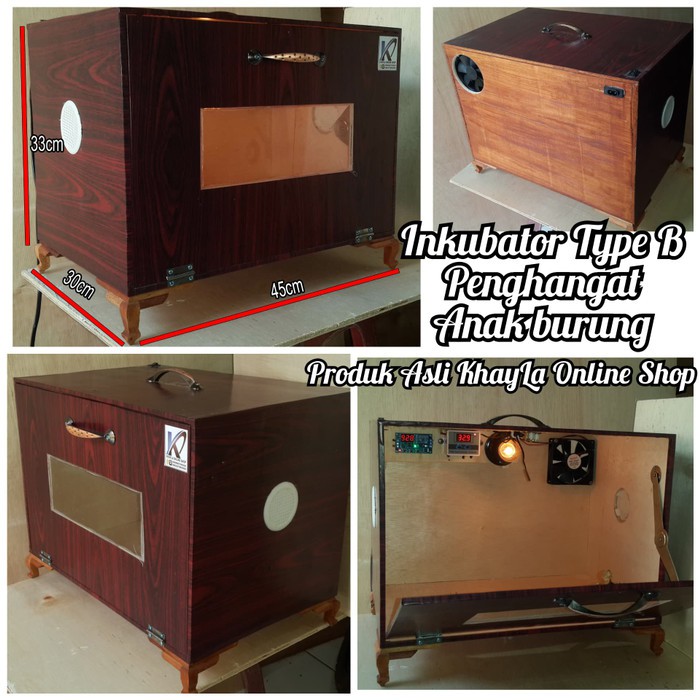 Box inkubator buat anak burung full otomatis sudah pakai kipas blower