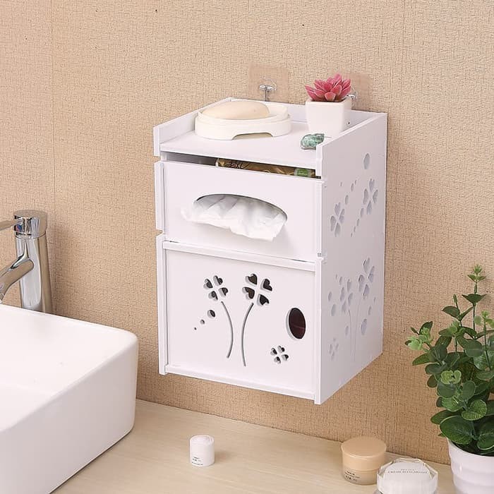 K700 DIY Toilet Portable Storage Rak Gantung Toilet