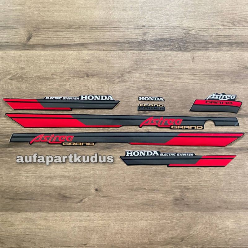 Stripping strip stiker sticker lis Honda Astrea Grand bulus 91 92 striping astrea bulus merah abu ab